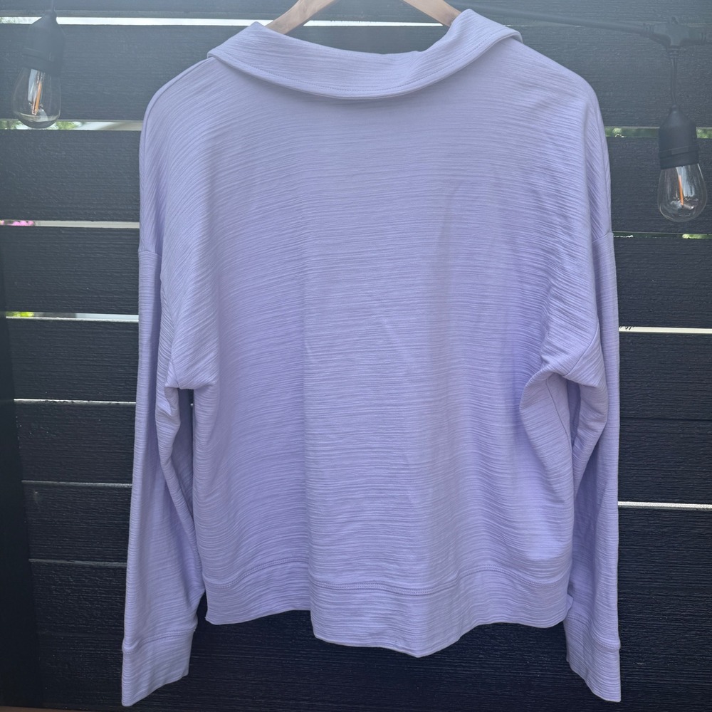 T by Talbots Womens Large Active Top Lavender Purple UPF 50 Collared Pullover - Picture 3 of 12